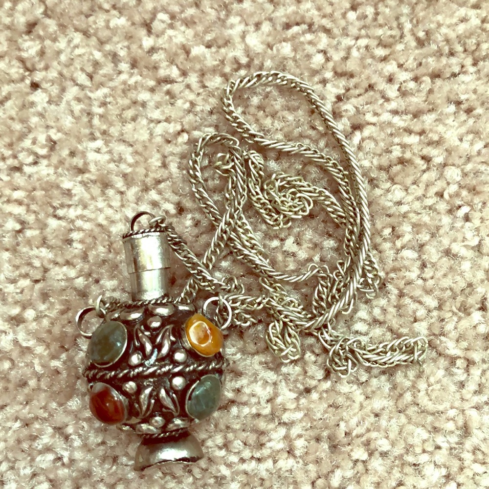 Perfume bottle necklace
